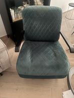 Te koop petrol velvet fauteuil, Huis en Inrichting, Fauteuils, Ophalen, Zo goed als nieuw, Minder dan 75 cm, 50 tot 75 cm