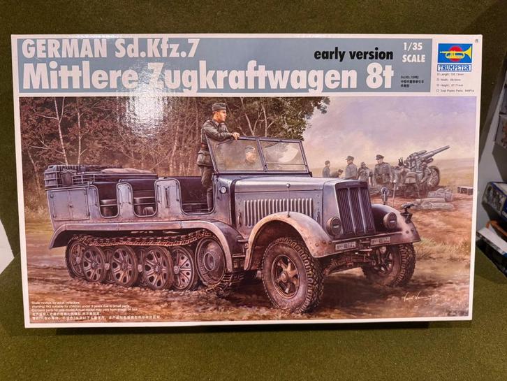 Trumpeter 1514 1/35 Sd.kfz 7 Zugkraftwagen + Eduard PE set, Hobby en Vrije tijd, Modelbouw | Auto's en Voertuigen, Nieuw, Tank