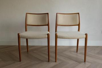 Deense mid century stoelen | Niels O Møller Model 80 beschikbaar voor biedingen