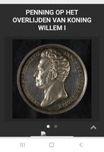 Penning Willem I Overlijden - Nederland Oranjehuis, Postzegels en Munten, Nederland, Ophalen of Verzenden, Zilver
