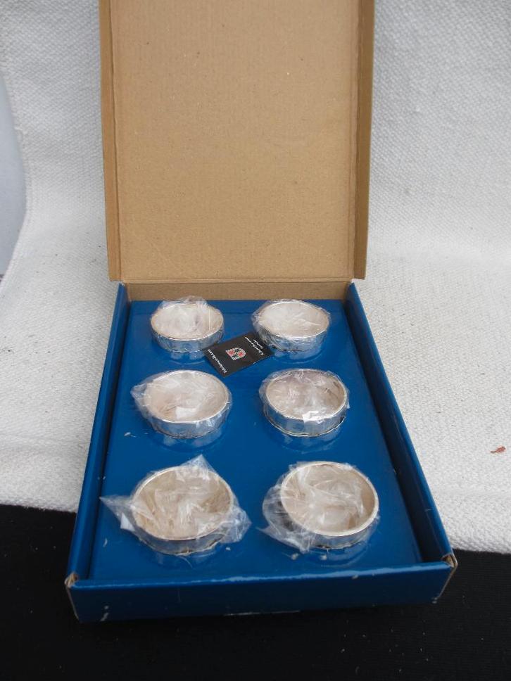 SET (6st) Zilverstad SCHOONHOVEN, verzilverde SERVETRINGEN, Antiek en Kunst, Antiek | Goud en Zilver, Ophalen of Verzenden