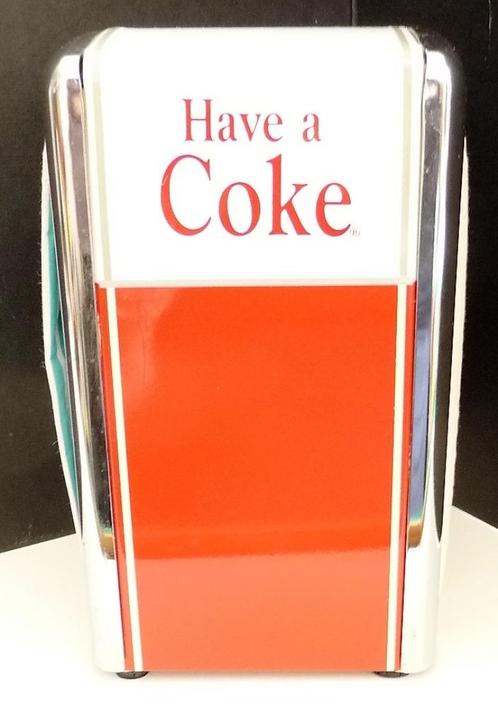 2 SERVET HOUDERS V METAAL VINTAGE COCA COLA, MINT GEEL/GROEN, Huis en Inrichting, Keuken | Keukenbenodigdheden, Zo goed als nieuw