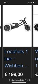 Zwarte Wishbone bike 3 in 1, Kinderen en Baby's, Speelgoed | Buiten | Voertuigen en Loopfietsen, Ophalen of Verzenden, Zo goed als nieuw