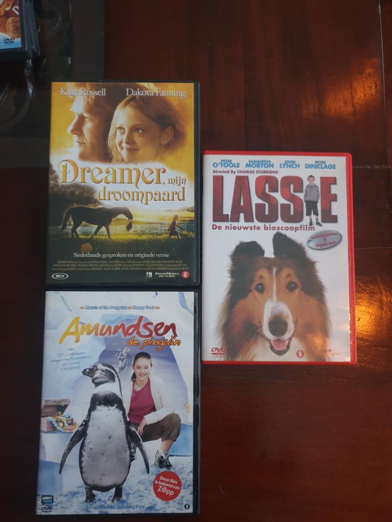 DVD Collectie: Lassie, Dreamer, Amundsen de Pinguin, Cd's en Dvd's, Dvd's | Kinderen en Jeugd, Ophalen of Verzenden