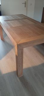 Eetkamertafel en salontafel massief eiken white wash, Ophalen, Eikenhout, 50 tot 100 cm, Zo goed als nieuw