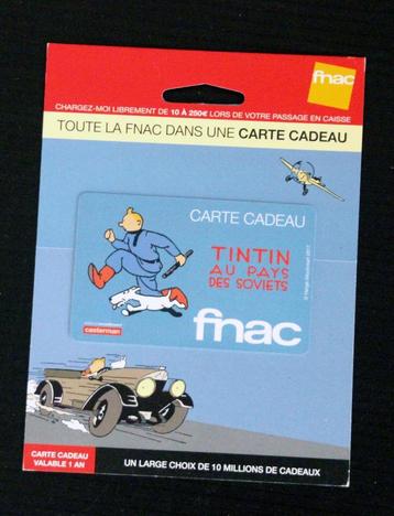 Carte cadeau Fnac Tintin au pays des Soviets Kuifje hergé beschikbaar voor biedingen