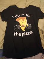 Do it for the pizza t-shirt, Maat 38/40 (M), Ophalen of Verzenden, Zo goed als nieuw, Zwart