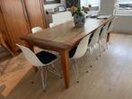 Eettafel  240x110 cm eiken met ingelegd blad, Huis en Inrichting, Tafels | Eettafels, Ophalen, Gebruikt, 100 tot 150 cm, Klassiek