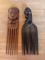 Twee Afrikaanse Houten Haarkammen, Antiek en Kunst, Ophalen of Verzenden