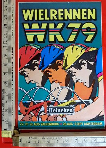Vintage sticker WK 79 wielrennen Valkenburg Heineken bier  beschikbaar voor biedingen