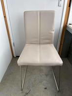 Stoel leer creme, Huis en Inrichting, Stoelen, Ophalen of Verzenden, Zo goed als nieuw, Metaal