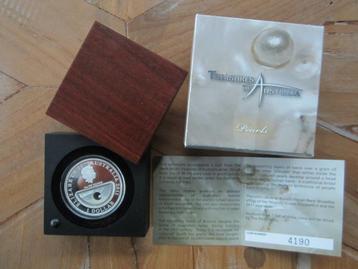 Uniek! Sterling zilver munt 1 oz met parel, Australië beschikbaar voor biedingen