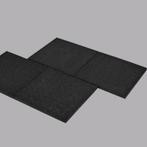 Gym Matten /Rubber Matten / Valtegel 50x50x3cm zwart, Ophalen, Zo goed als nieuw, 75 m² of meer, Zwart