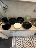 Zwarte borden set, Huis en Inrichting, Keuken | Servies, Ophalen, Zo goed als nieuw, Bord(en), Overige stijlen