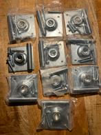 10 Stelankers 10x10cm M20 + Bevestigingsschroeven - Nieu, 50 tot 100 mm, Nieuw, Ophalen of Verzenden, Rvs