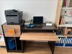 Massief Eiken Bureau met Printervak & Toetsenbordlade, Huis en Inrichting, Bureaus, Ophalen of Verzenden, Zo goed als nieuw, Bureau