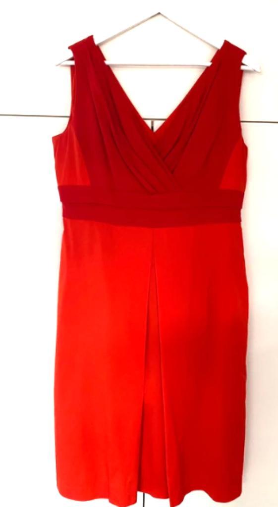 CLAUDIA STRATER beeldige rode voile style jurk 40/42 CHCS, Kleding | Dames, Jurken, Zo goed als nieuw, Maat 42/44 (L), Rood, Knielengte