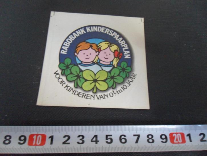 sticker RABOBANK kinderspaarplan, Verzamelen, Stickers, Zo goed als nieuw, Bedrijf of Vereniging, Ophalen