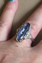 Maat 18,5 - Mooie zilveren (835) ring met AQUAMARIJN, Sieraden, Tassen en Uiterlijk, Ringen, Ophalen, 18 tot 19, Zo goed als nieuw