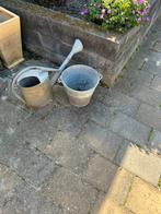 Zinken Emmer en Gieter - Vintage Tuindecoratie, Ophalen of Verzenden, Gebruikt, Metaal