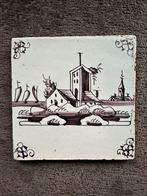 Antieke Mangaan Tegel 1700-150 Kerk nr 2, Antiek en Kunst, Ophalen of Verzenden