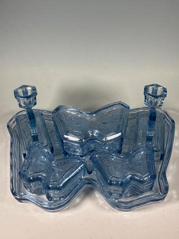 Blauw Vlinder Toilet Set - William Bagley Engeland beschikbaar voor biedingen