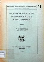 De betekenis van de Nederlandse familienamen., Antiek en Kunst, Ophalen of Verzenden