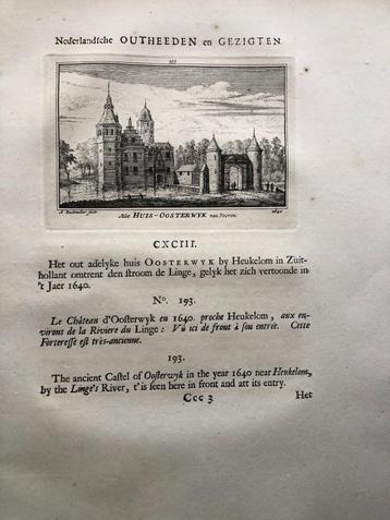 193 / Oosterwijk het Huis Kopergravure 1732 beschikbaar voor biedingen