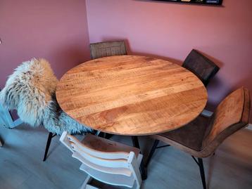 Ronde tafel mango hout 130 cm beschikbaar voor biedingen