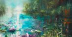 Adam Burczyc - Waterlelies, Olieverf op Doek, Ophalen of Verzenden