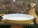 FE Belgium/ Creuset geemailleerde gietijzeren braadslee 34cm, Gebruikt, Gietijzer, Ophalen of Verzenden, Keramische plaat