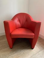 Leolux Carabita fauteuil Rood Leer, Huis en Inrichting, Leolux, Minder dan 75 cm, Leer, Zo goed als nieuw