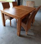 tafel met 4 stoelen, Huis en Inrichting, Tafels | Eettafels, Gebruikt, 150 tot 200 cm, Vier personen, Rechthoekig