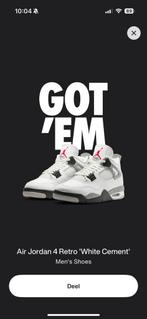 Air Jordan 4 White Cement maat 45, Kleding | Heren, Schoenen, Ophalen of Verzenden, Nieuw, Wit