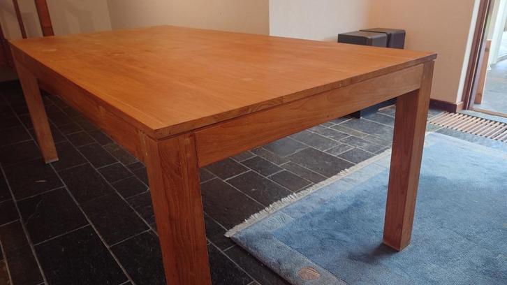 Eettafel teak met verlengstukken, Huis en Inrichting, Tafels | Eettafels, Gebruikt, 50 tot 100 cm, 200 cm of meer, Vijf personen of meer