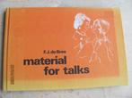 Boek MATERIAL for TALKS Engels spreken FJ de Bree 1975 IZGS, Gelezen, F.J. de Bree, Niet van toepassing, Ophalen of Verzenden