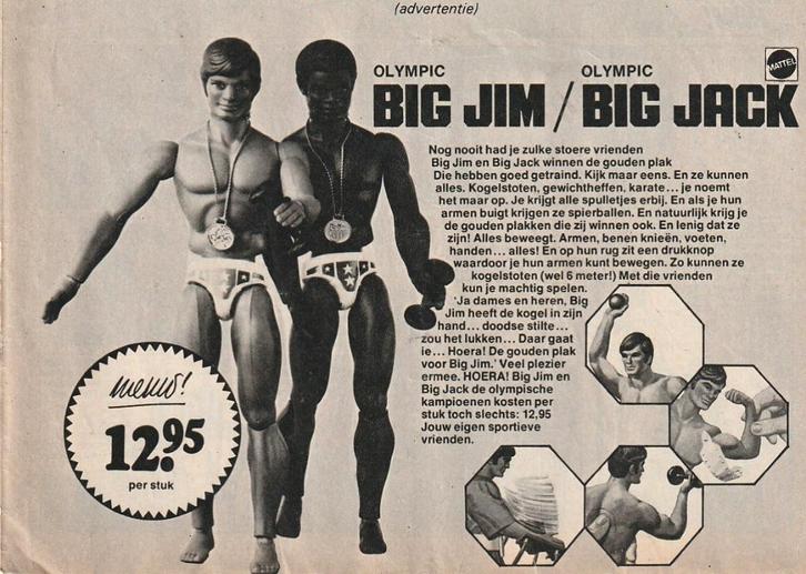 Retro reclame 1976 Mattel Big Jim pop actiefiguur Big Jack, Verzamelen, Retro, Overige typen, Verzenden