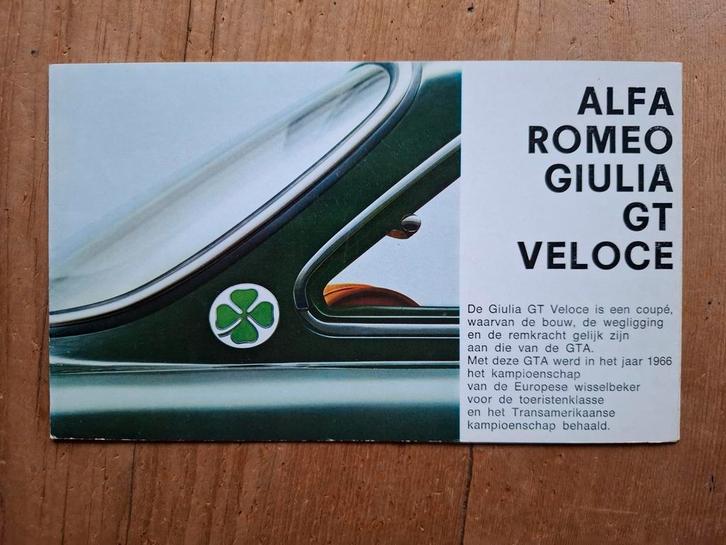 Alfa Romeo Giulia GT Veloce folder - 1967, Boeken, Auto's | Folders en Tijdschriften, Zo goed als nieuw, Alfa Romeo, Ophalen of Verzenden