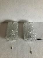 Vintage wandlampen van ijsglas van Hoffmeister Leuchten, Huis en Inrichting, Ophalen of Verzenden, Gebruikt, Glas