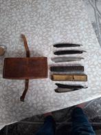 Vintage Scheermes Set met Leren Etui, Antiek en Kunst, Ophalen of Verzenden