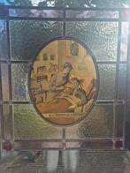 Glas in lood raam met afbeelding 'De Verpleegster', Antiek en Kunst, Ophalen of Verzenden