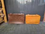 koffer leder retro set, 45 tot 55 cm, Slot, Leer, Ophalen of Verzenden