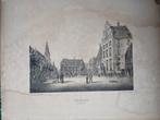 Prent Vischmarkt Groningen, Antiek en Kunst, Kunst | Etsen en Gravures, Ophalen of Verzenden