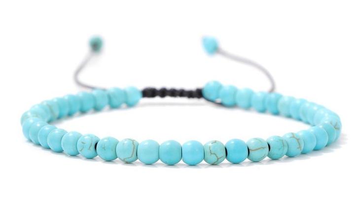 SALE: Verstelbare armband met turquoise natuursteen, Sieraden, Tassen en Uiterlijk, Armbanden, Nieuw, Overige materialen, Blauw