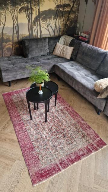 Vintage handgeknoopt recoloured rozenkelim vloerkleed  beschikbaar voor biedingen