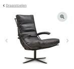 Fauteuil van het merk Het Anker. Antraciet leer. ZGAN, Ophalen, Minder dan 75 cm, Zo goed als nieuw, Leer