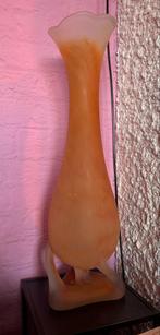 Grote Vintage Mondgeblazen Vaas - Roest Oranje - 63 cm, Gebruikt, 50 tot 75 cm, Oranje, Ophalen of Verzenden