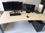 Stevig en ruim bureau – 180x80 cm 90 cm diep aan de zijkant, Ophalen, Zo goed als nieuw, Bureau