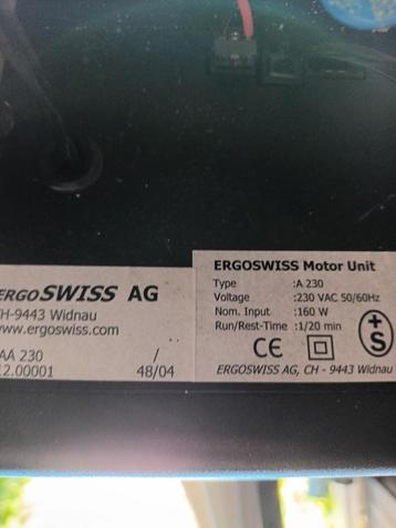 Ergoswiss Hydraulisch hefsysteem  voor werkhoogte van tafels beschikbaar voor biedingen