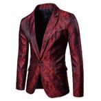 Heren rood paisley colbert mannen rode blazer jasje bloemen, Kleding | Heren, Verzenden, Nieuw, Rood
